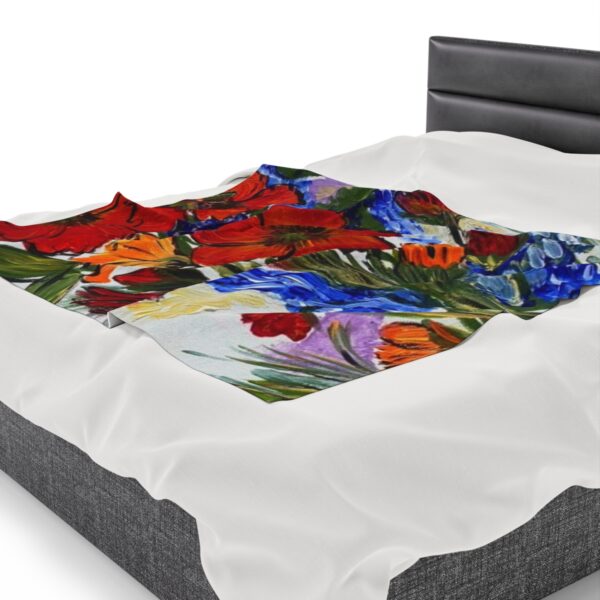 Field of Poppies Velveteen Plush Blanket - Image 7