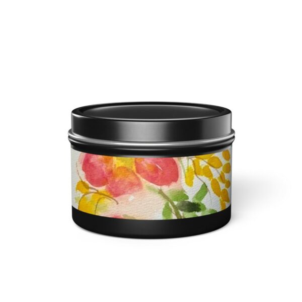 Watercolor Red Flowers Tin Candles - Image 9