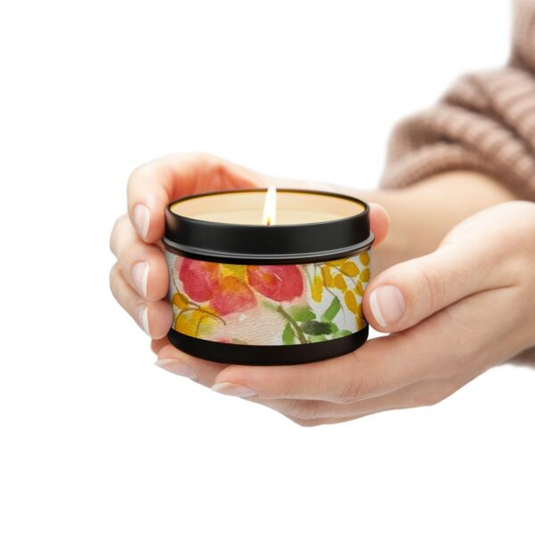 Watercolor Red Flowers Tin Candles - Image 16