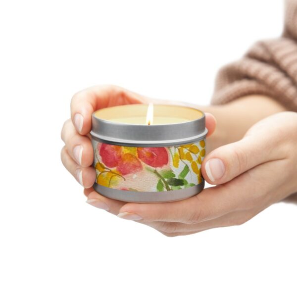 Watercolor Red Flowers Tin Candles - Image 8