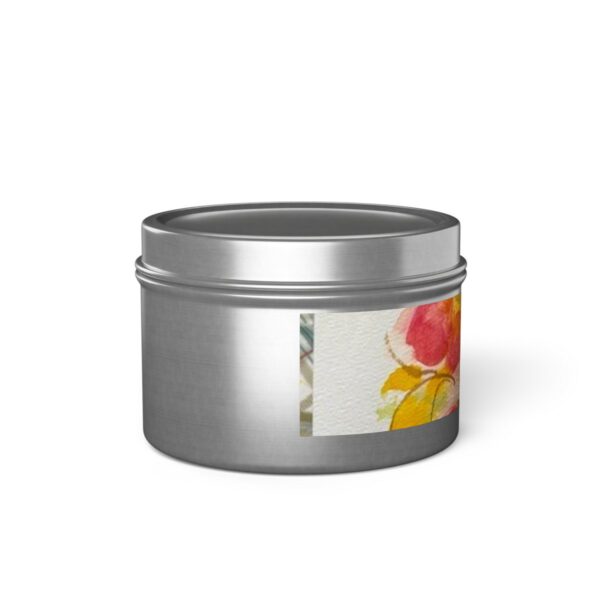 Watercolor Red Flowers Tin Candles - Image 90