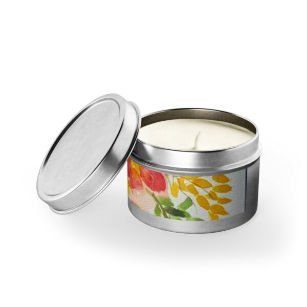 Watercolor Red Flowers Tin Candles - Image 92