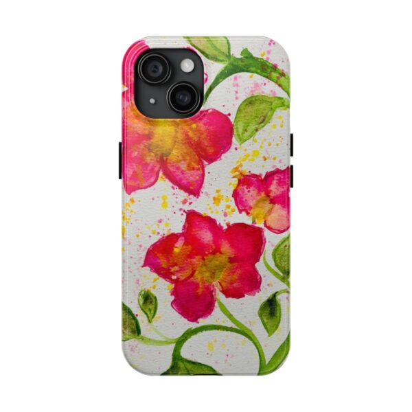 Watercolor Red Flowers Tough Phone Cases - Image 2