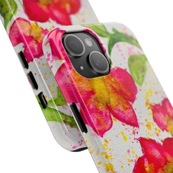 Watercolor Red Flowers Tough Phone Cases - Image 3