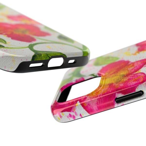 Watercolor Red Flowers Tough Phone Cases - Image 4