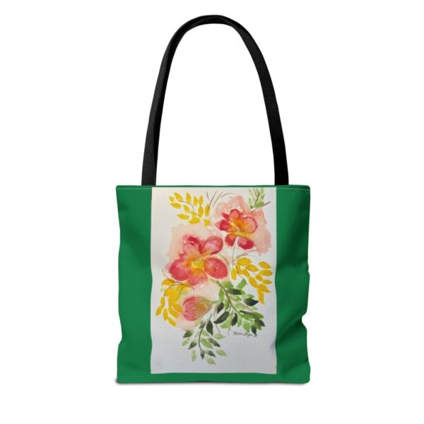 Watercolor Red Flowers Tote Bag (AOP) - Image 2