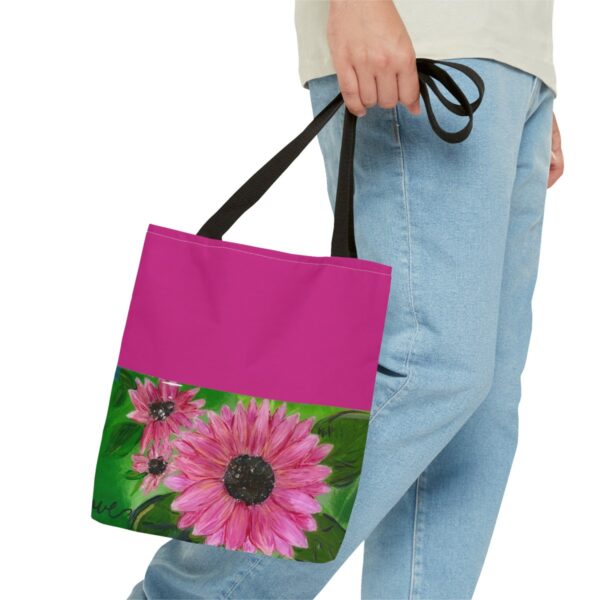 Pink Sunflowers - Tote Bag (AOP) - Image 3