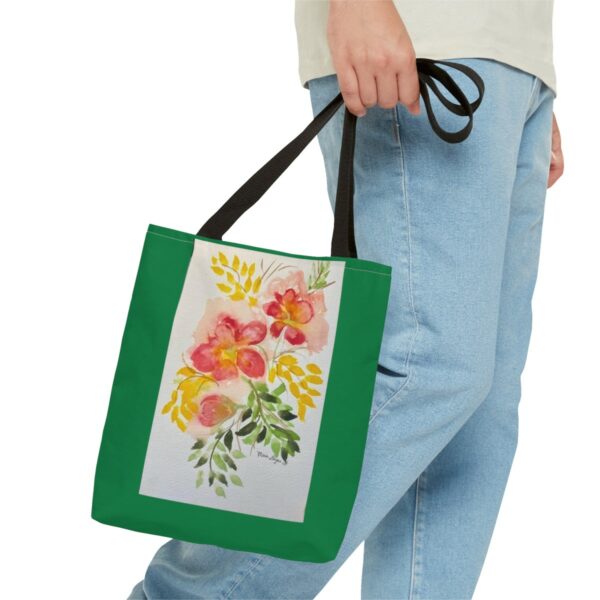 Watercolor Red Flowers Tote Bag (AOP) - Image 3