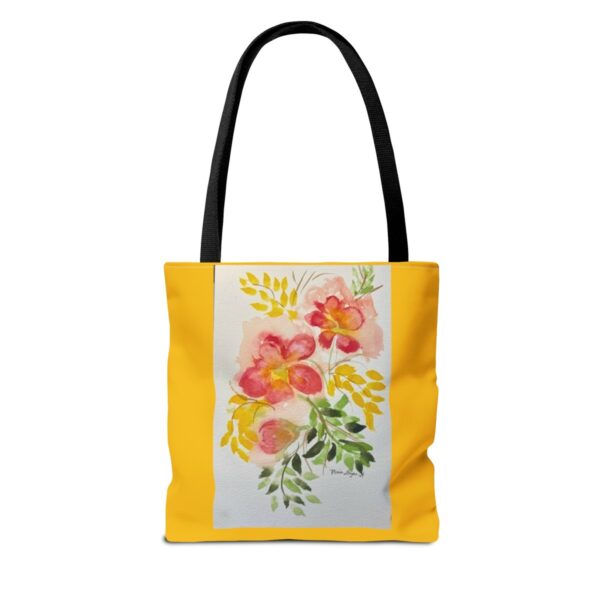 Watercolor Red Flowers Tote Bag (AOP) - Image 2