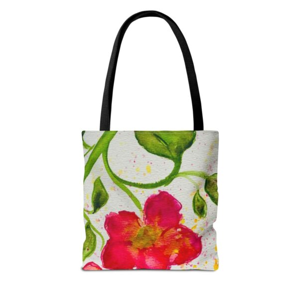 Watercolor Red Flowers Tote Bag (AOP) - Image 2