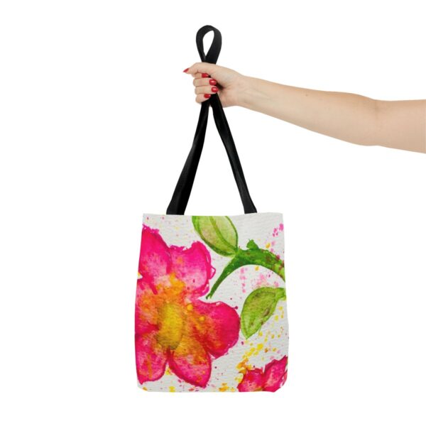 Watercolor Red Flowers Tote Bag (AOP) - Image 4