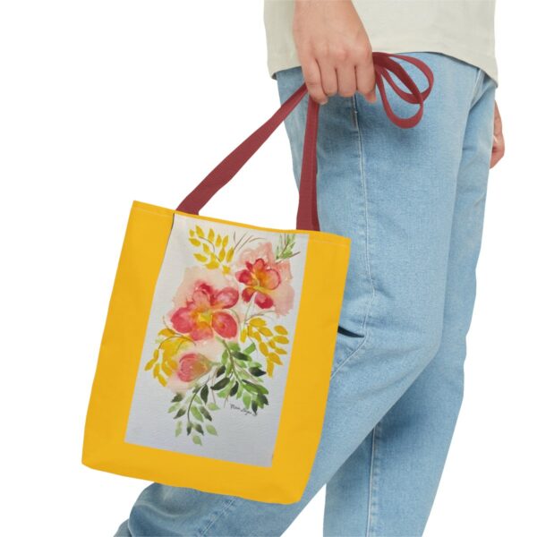 Watercolor Red Flowers Tote Bag (AOP) - Image 7