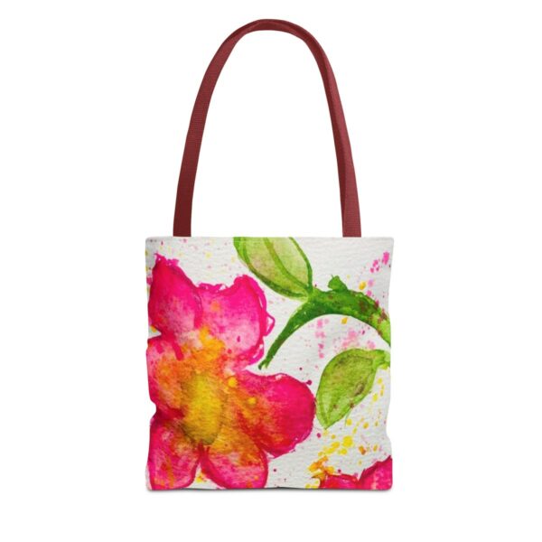 Watercolor Red Flowers Tote Bag (AOP) - Image 5