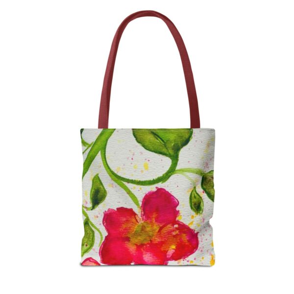 Watercolor Red Flowers Tote Bag (AOP) - Image 6