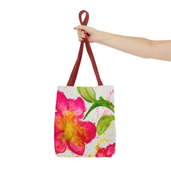 Watercolor Red Flowers Tote Bag (AOP) - Image 8