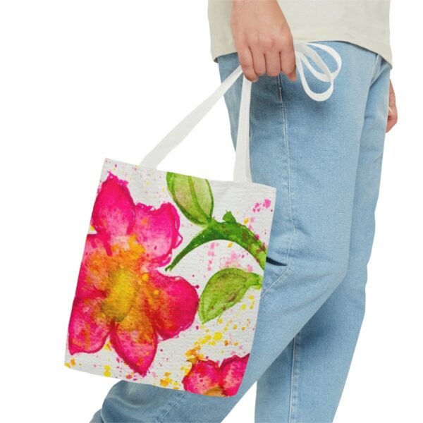 Watercolor Red Flowers Tote Bag (AOP) - Image 11