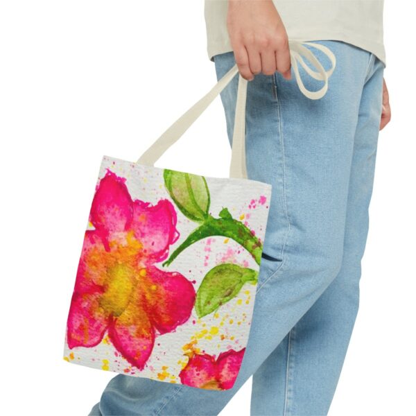 Watercolor Red Flowers Tote Bag (AOP) - Image 15