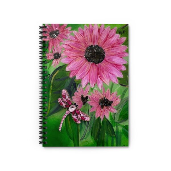 Pink Sunflowers - Spiral Notebook - Ruled Line - Image 2