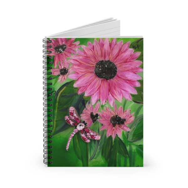 Pink Sunflowers - Spiral Notebook - Ruled Line - Image 3