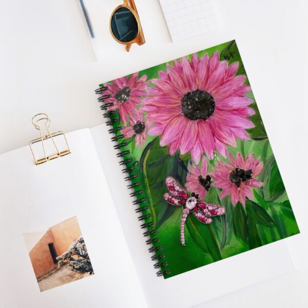 Pink Sunflowers - Spiral Notebook - Ruled Line