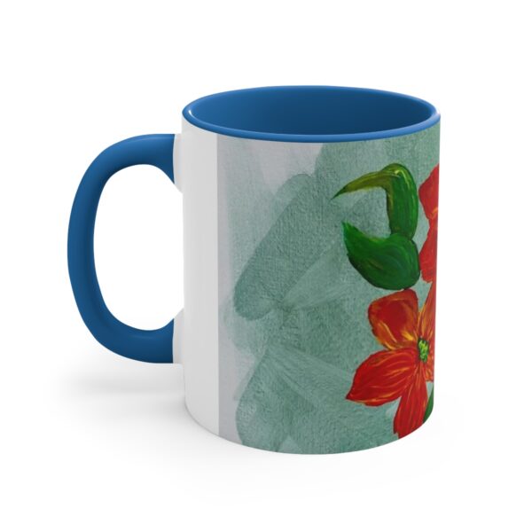 Watercolor Red Flowers Accent Coffee Mug, 11oz - Image 3