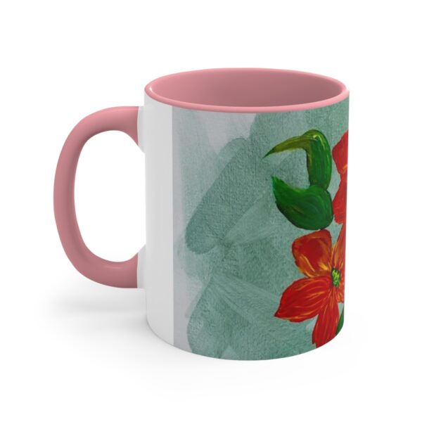 Watercolor Red Flowers Accent Coffee Mug, 11oz - Image 6