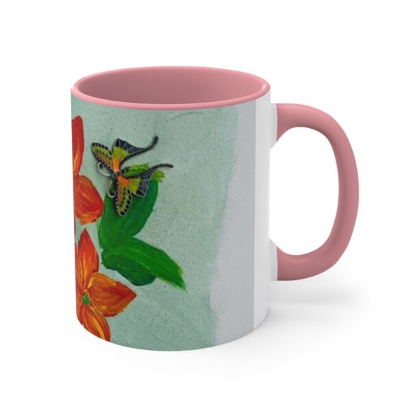 Watercolor Red Flowers Accent Coffee Mug, 11oz - Image 7