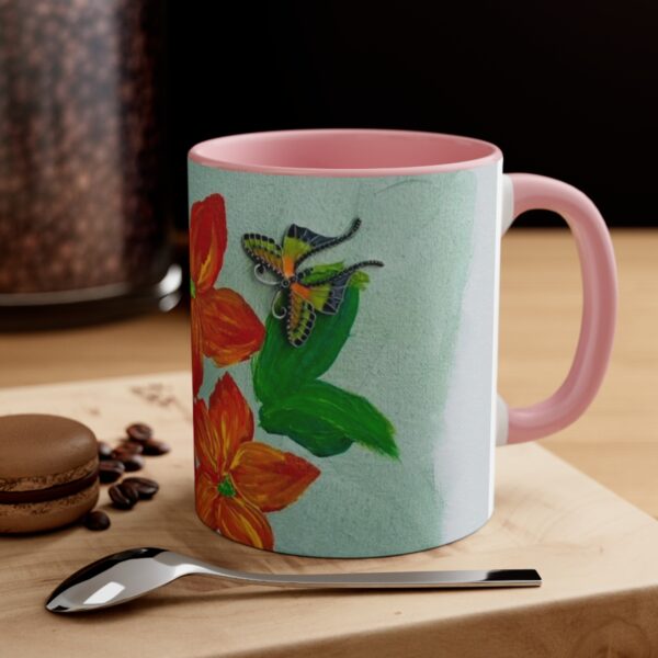 Watercolor Red Flowers Accent Coffee Mug, 11oz - Image 8