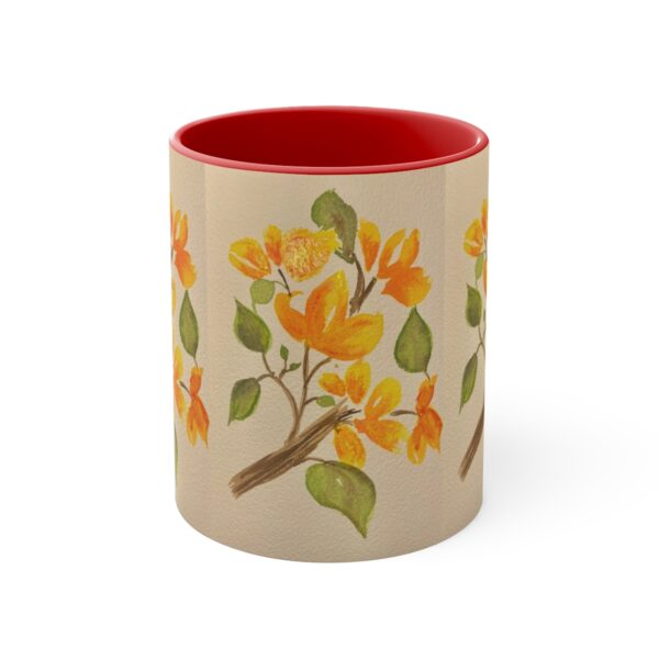 Watercolor Red Flowers Accent Coffee Mug, 11oz - Image 2