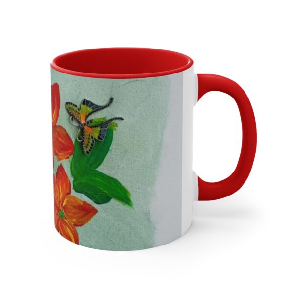 Watercolor Red Flowers Accent Coffee Mug, 11oz - Image 11