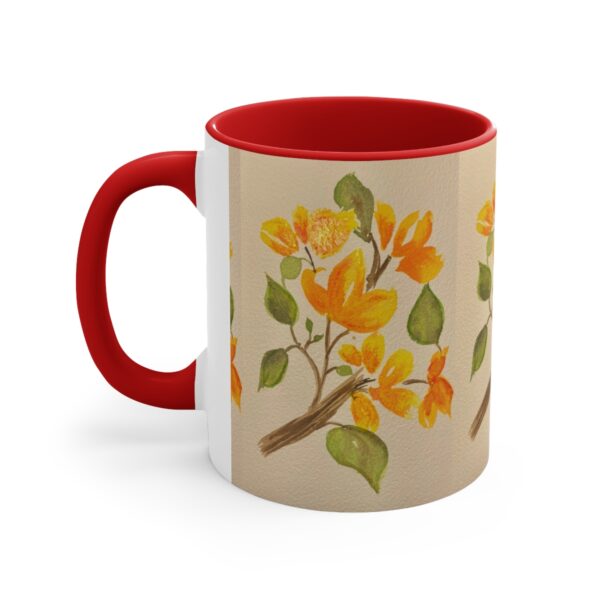 Watercolor Red Flowers Accent Coffee Mug, 11oz - Image 3