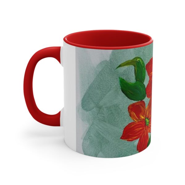 Watercolor Red Flowers Accent Coffee Mug, 11oz - Image 10