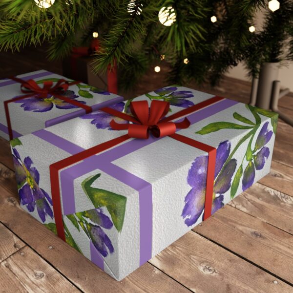 Violets Gift Wrapping Paper Sheets, 1pc - Image 3