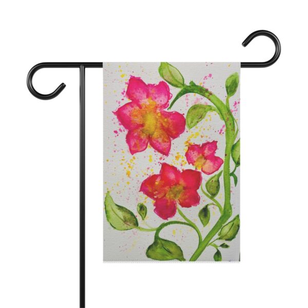 Watercolor Red Flowers Garden & House Banner - Image 2