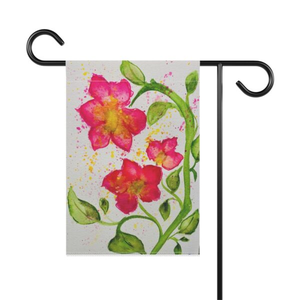 Watercolor Red Flowers Garden & House Banner - Image 3