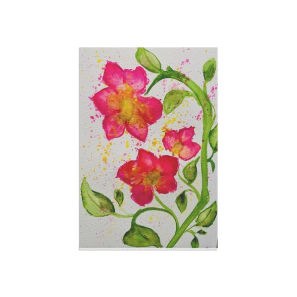 Watercolor Red Flowers Garden & House Banner - Image 4