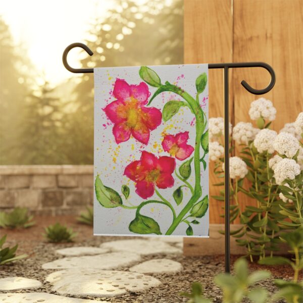 Watercolor Red Flowers Garden & House Banner