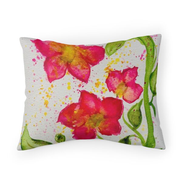 Watercolor Red Flowers Pillow Sham - Image 2