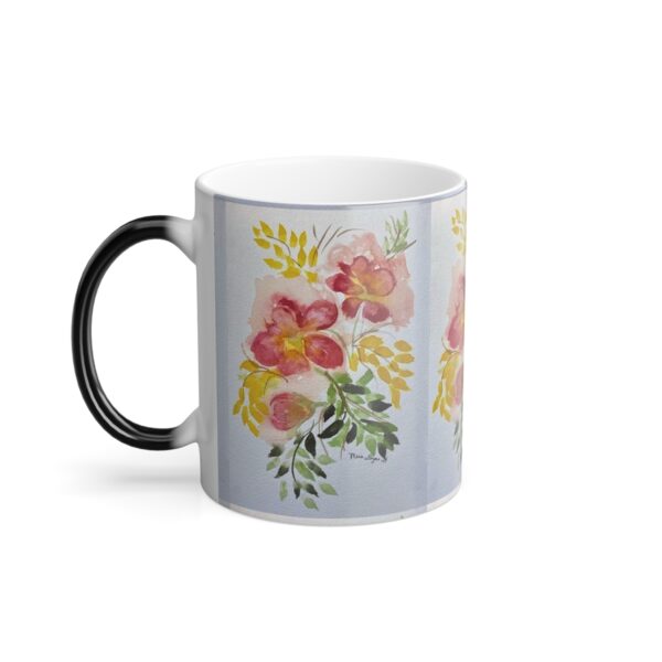 Watercolor Red Flowers Color Morphing Mug, 11oz - Image 4