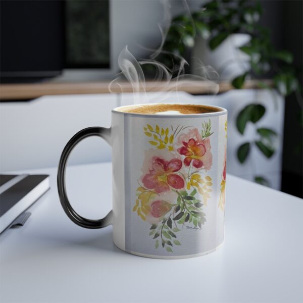 Watercolor Red Flowers Color Morphing Mug, 11oz - Image 6