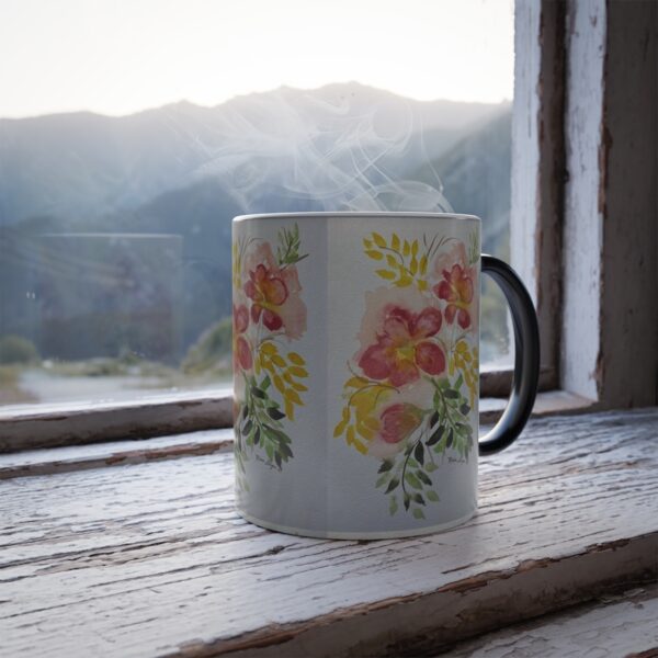 Watercolor Red Flowers Color Morphing Mug, 11oz - Image 7