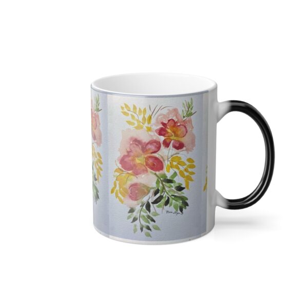 Watercolor Red Flowers Color Morphing Mug, 11oz